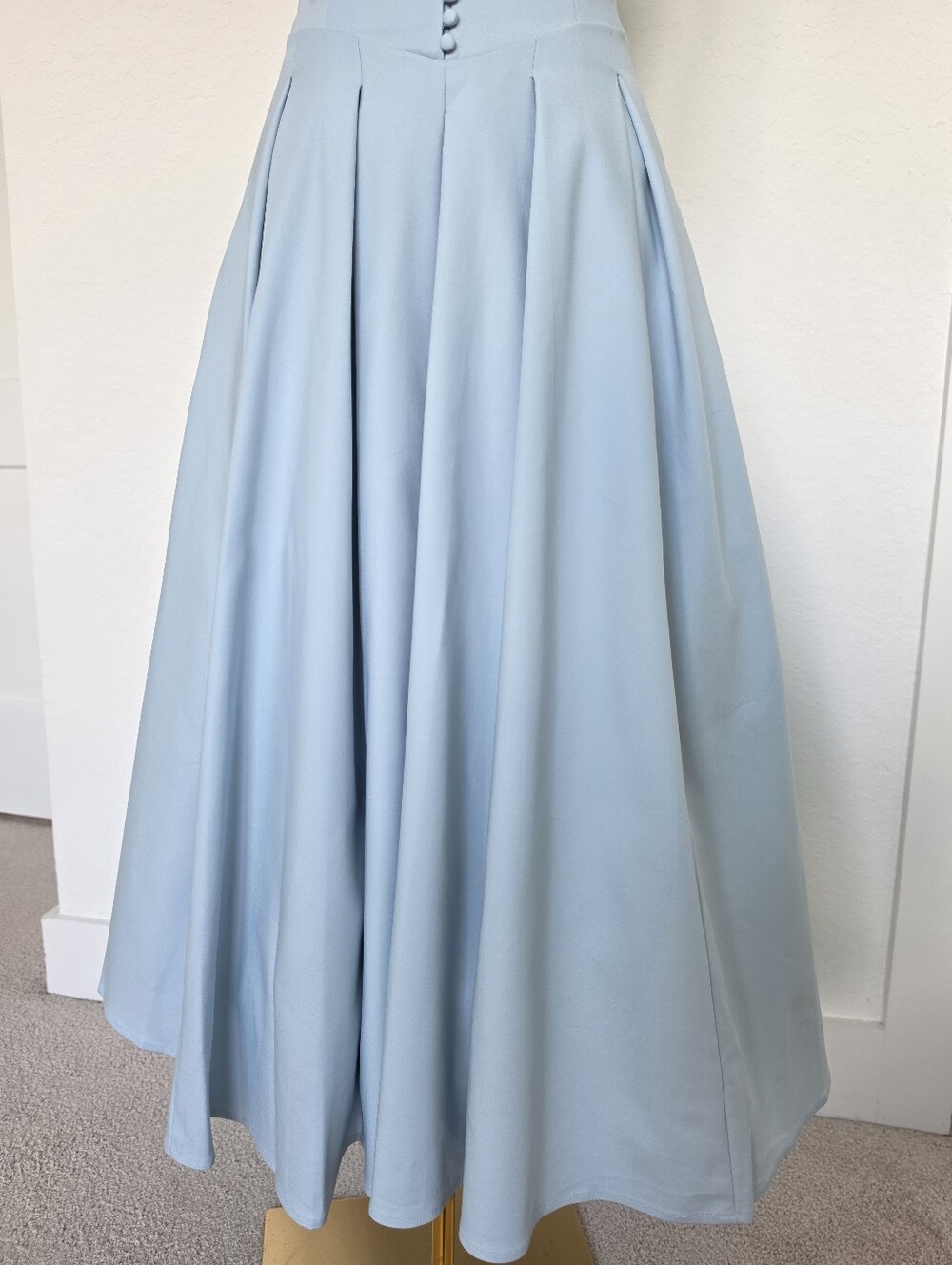 MESHKI Keely Cotton Sleeveless Midi Dress | Sky Blue | Size Medium | NWT - Picture 3 of 15